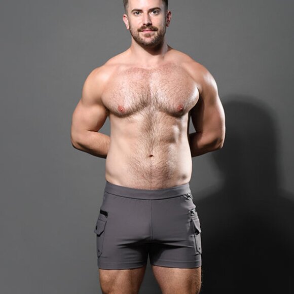 Andrew Christian Stretch Rib Cargo Training Shorts - Picture 1 of 4